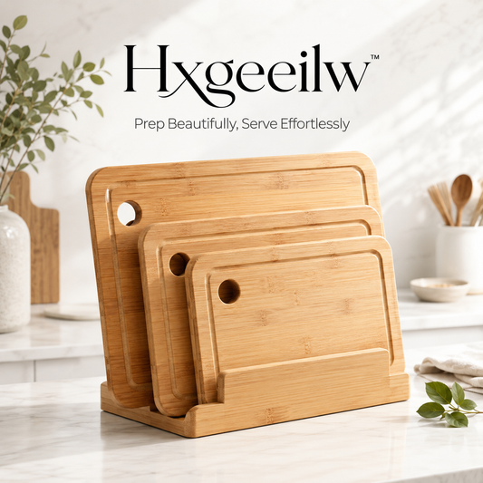 Hxgeeilw™ Artisan Bamboo Cutting Board Set – Premium Kitchen Chopping & Prep Boards